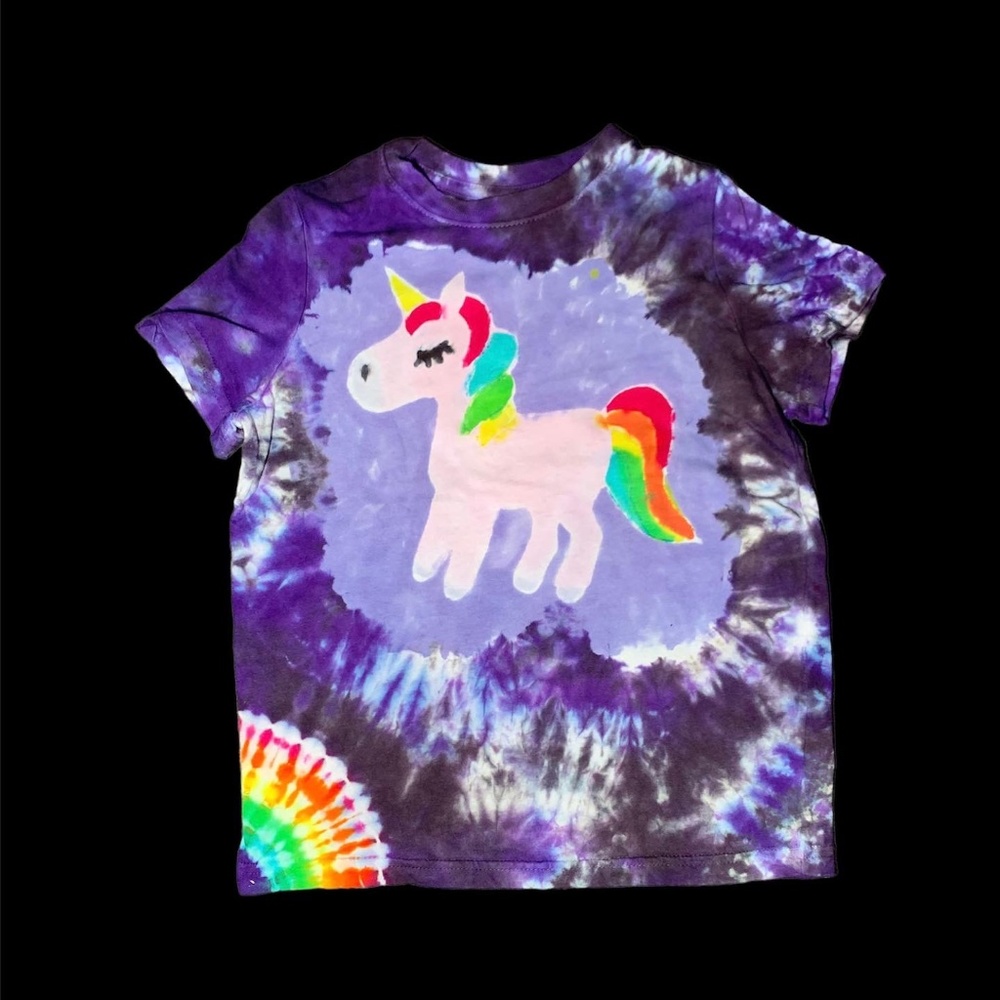 Tie-dyed unicorn kids size 5/6